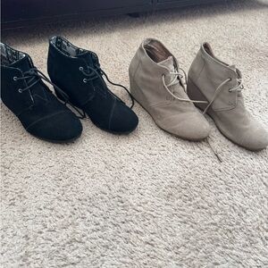 Toms Black and Tan Women's Ankle Booties